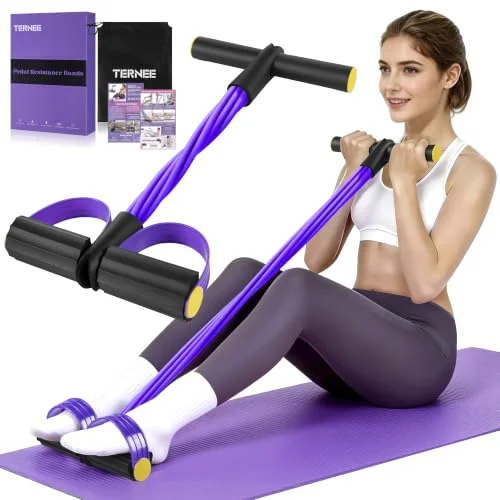 Pedal Resistance Band with Handle， Foot Pedal Resistance Band for Women，Multifunction Exercise Bands for Home Gym & Working Out