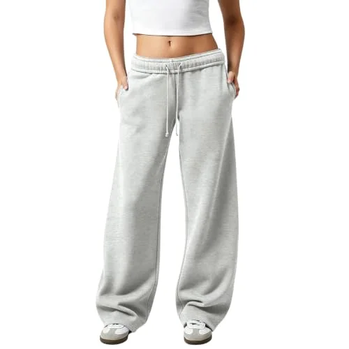 Women's Sweatpants Drawstring Wide Leg Sweatpants Y2K Baggy Sweat Pants