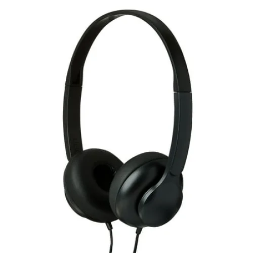 onn On-Ear Headphones Black Lightweight, Adjustable Headband, AUX Cord