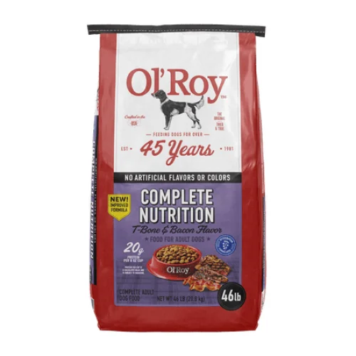 Ol' Roy Complete Nutrition T-Bone and Bacon Flavor Dry Dog Food, 46 lb Bag