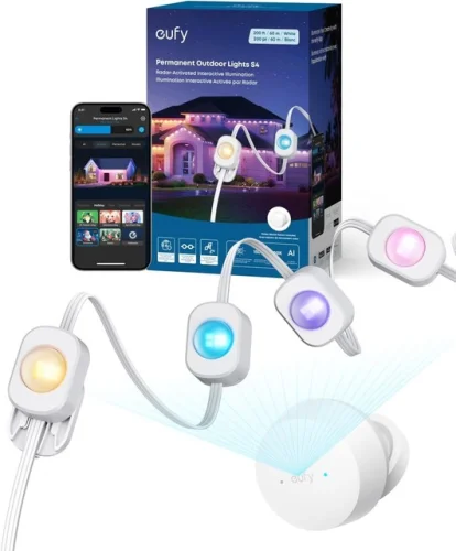 eufy Permanent Outdoor Lights S4 3D Radar-Activated 200ft Smart RGBWW IP67