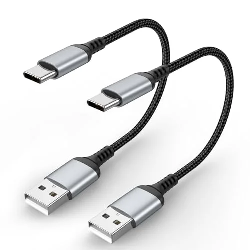 6 Inch Short USB to USB C Cable 2 Pack, Type C Charger Fast Charging Cable