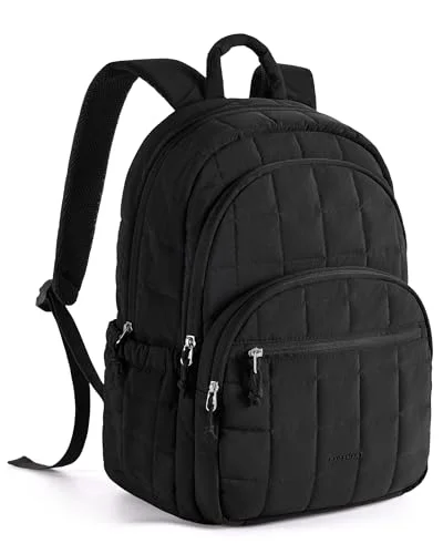 BAGSMART Travel Backpack for Women, 15.6" College Laptop Backpack, Black