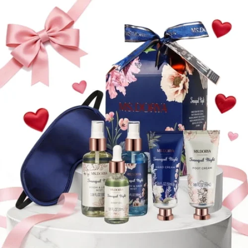 MS.DORYA Bath Gift Sets for Women, Birthday Spa Gifts Kit Beauty Baskets for Her, 6 Pcs
