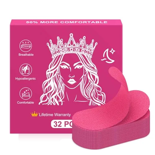 Mouth Tape for Sleeping Women Pink Adhesive Strips, Portable Lightweight Elastic Strips