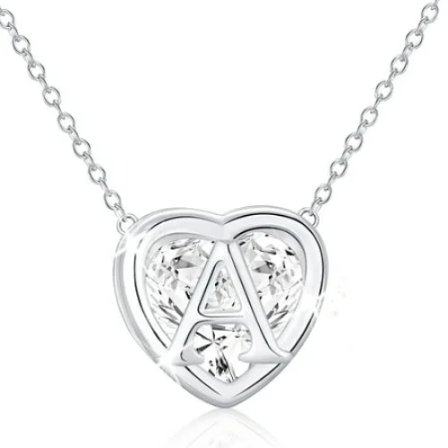 APSVO S925 Sterling Silver Plated Love Heart Initial Necklaces for Women Girls CZ Letter A Pendant Chain Birthday Birthday Graduation Jewelry Gifts Teen Her Mom Wife Adults Girlfriend Kids Age Ideas