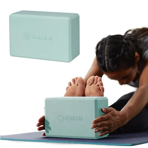 Gaiam Yoga Block, EVA Foam for Balance & Stretch (1 Block, Lagoon)