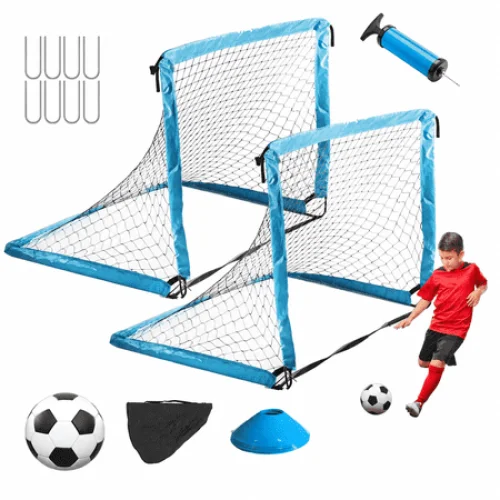 SaveJoy Soccer Goal for Kids, 2 pack 4'x3' Soccer Nets for Backyard, Portable Soccer Goal Training Equipment for Indoor or Outdoor Sports Games