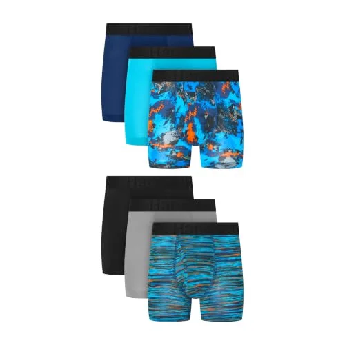 Hanes Boys' Underwear Boxer Briefs Pack, 6-Pack, Originals SuperStretch Lightweight Underwear, Multipack