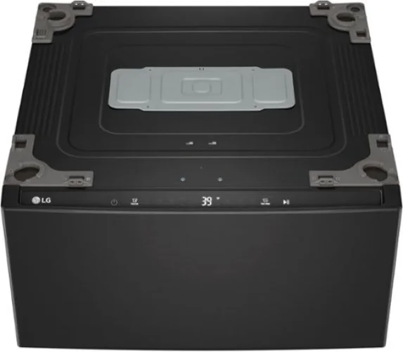 LG - SideKick 1.0 Cu. Ft. High-Efficiency Smart Pedestal Washer - Black Steel