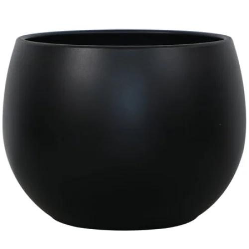 Mainstays Jordan 8" x 8" x 6" Medium Round Rich Black Resin Planter