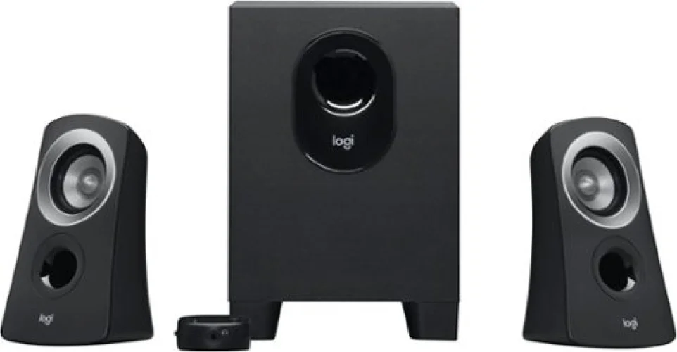Logitech - Z313 2.1-Channel Speaker System (3-Piece) for PC - Black/Silver