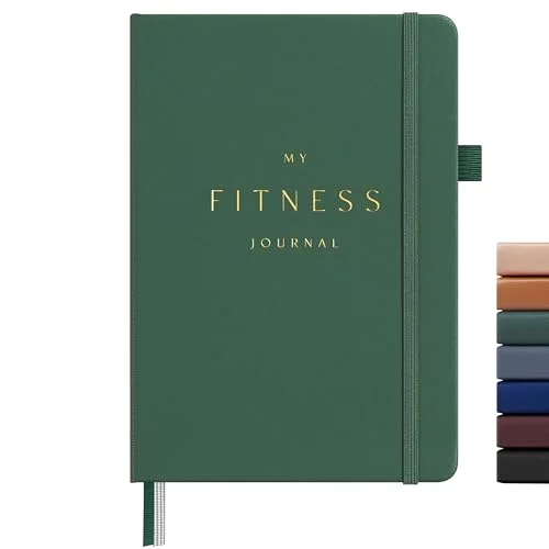 &And Per Se Workout and Food Journal &ndash; Fitness Journal with Daily Diet Tracker & Gym Exercise Log Book for Men & Women &ndash; Undated, A5 Size, Leather Hardcover (Forest Green)