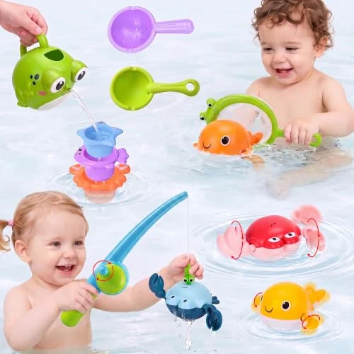 Bath Toys for Toddlers, Magnetic Fishing Pool Toys with Swimming Animals