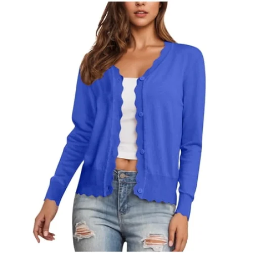 Erwazi Cardigan Sweaters for Women Fall Trendy Button Down Open Front Lightweight Cardigans