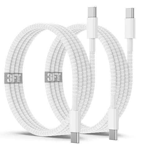 USB C to C Charging Cable 3ft, 60W Fast Type C to C Charger Cord Short for Apple iPhone 17 Pro Max/17 Air/16 Pro Max/15 Plus, MacBook Pro 2021/2020/2019,iPad 12.9/11 inch/Mini/Air 5/4,Samsung Galaxy