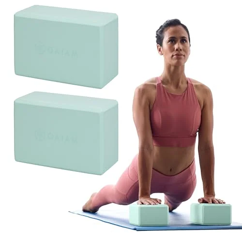 Gaiam Yoga Block, EVA Foam for Balance & Stretch (2 Blocks, Lagoon)