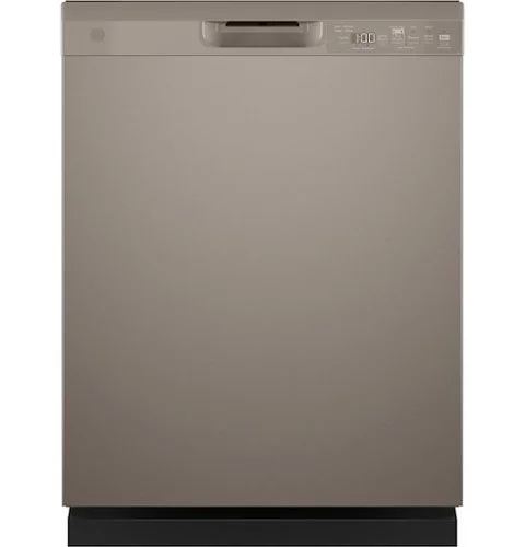 GE - 24" Front Control Built-In Plastic Tub Dishwasher with Steam + Sanitization and 52 dBA - Slate