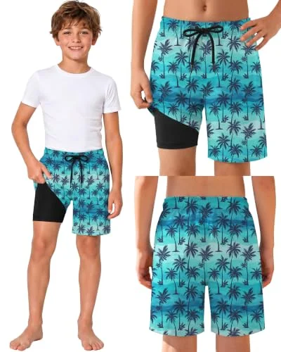 Xaatren Boys Quick Dry Swim Trunks Swimsuit, Blue, 11-12 Years