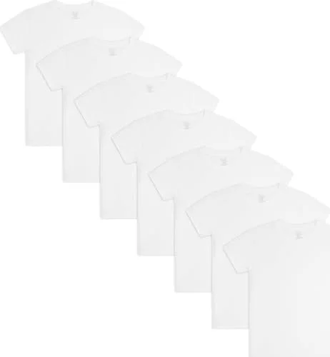 Fruit of the Loom Big Cotton T Shirt, Boys-7 Pack-White, Medium