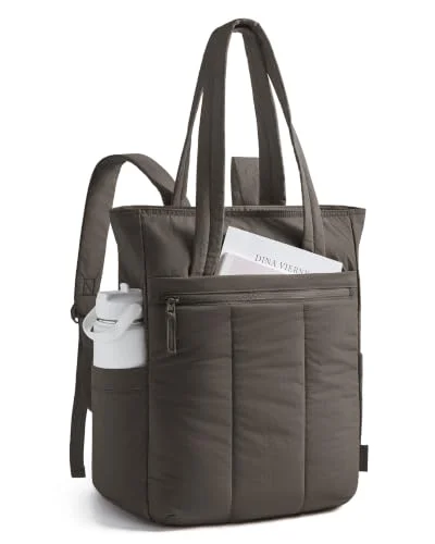 BAGSMART Backpack for Women, 15.6 Inch Tote Backpack for Travel, Dim Gray