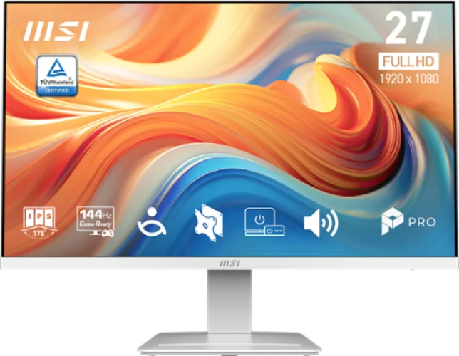MSI - PRO MP273W E14A 27" LCD FHD 144Hz 1ms Adaptive Sync Monitor with HDR ready ,Built-in Speakers (DisplayPort, HDMI ) - Matte White