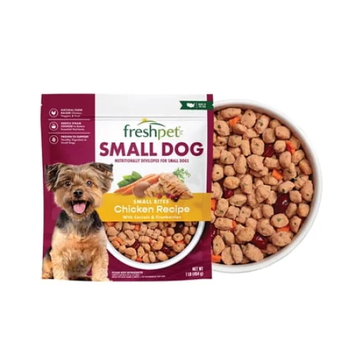 Freshpet Fresh Dog Food, Small Dog Chicken Recipe, Small Bites Freshly Roasted Meals, 1 lb.