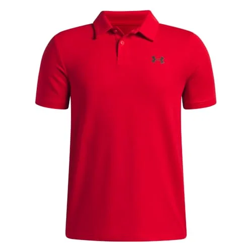 Under Armour Boys' Matchplay Golf Polo, (600) Red / / Black, Youth Large