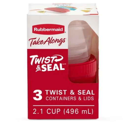 Rubbermaid Take Alongs Twist & Seal Liquid Storage Set - 3 Pack, Ruby