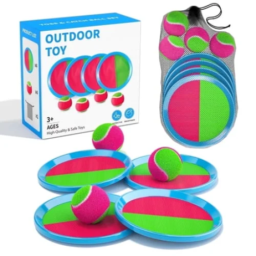 Lucky Doug Toss and Catch Ball Toys - Outdoor Play Games, Beach Toys, Camping Games, Beach Game Set Sports Game Set for Ages 3+