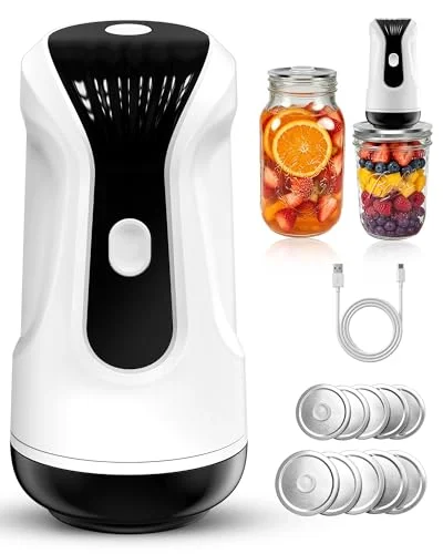Electric Mason Jar Vacuum Sealer with Silicone Plug Easy Open
