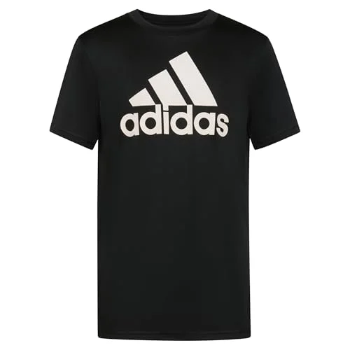 adidas Boys Performance Tee, Black, XL(18/20)
