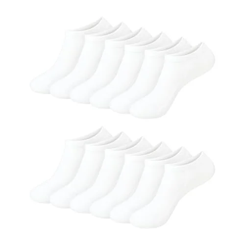 Hanes Girls' No Show Socks Pack - Value 12-Pack - Cushioned Low Cut Socks - EZ Sort - Kids' Socks for School