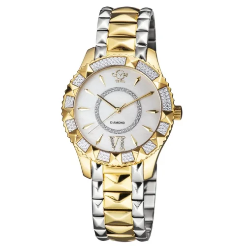 Gv2 By Gevril Women's 11714-425 Venice MOP Dial Two-Tone IP Steel Wristwatch