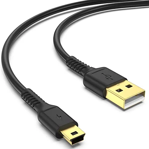 ULIFTUS 10FT Mini USB Cable, Standard USB 2.0 to USB Mini B Charging Cord Durable PS3 Controller Cable Compatible with MP3 Player, Camera, Dash Cam, Hero 3+(Black)
