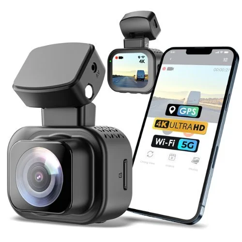Rexing - C1 Plus 4K UHD Dash Cam with Wi-Fi & GPS, 170&deg; Wide Angle, WDR, Parking Mode, 32GB Card - Black