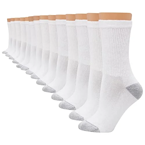Cool Comfort Crew Socks, Soft Moisture-Wicking Socks, Shoe Sizes 5-9, 14-Pack