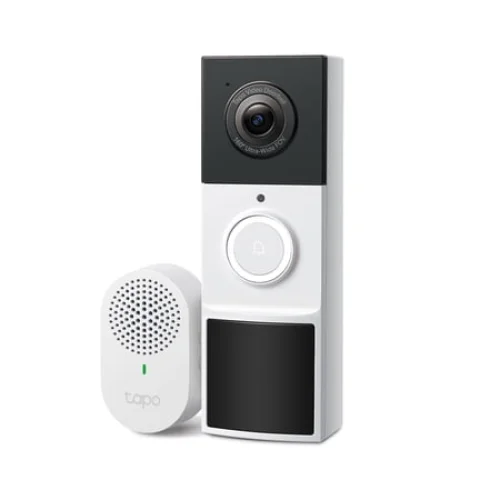TP-Link Tapo Wire-Free Doorbell with Chime, 2K Crystal-Clear Video, Easy Install, 160&deg; Wide View, Live View, AI Detection, App Alerts, microSD for Video Storage, No Subscription Required - TD21