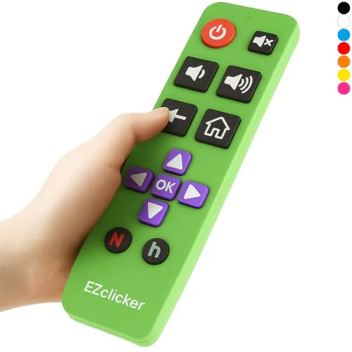 EZclicker TV Remote for Roku Only, Big Button, Not for Roku Stick (Green)