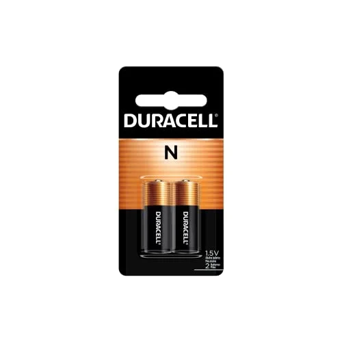 Duracell N 1.5V Alkaline Battery, 2 Count Pack, N 1.5 Volt Battery, Long-Lasting for Key Fobs, GPS Trackers, and More