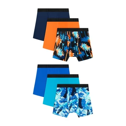 Hanes Boys' Underwear Boxer Briefs Pack, 6-Pack, SuperStretch Comfortable Kids' Performance Underwear Multipack