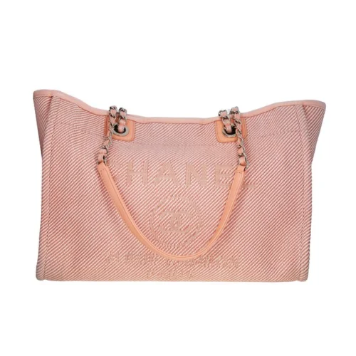 Chanel Mixed Fibers Deauville Tote Medium Orange