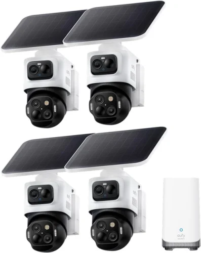 eufy eufyCam S4 4K Solar Camera Wireless Outdoor Triple Lens Bullet-PTZ 4-Cams