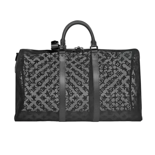Louis Vuitton Monogram Mesh Keepall Bandouliere 50 Black
