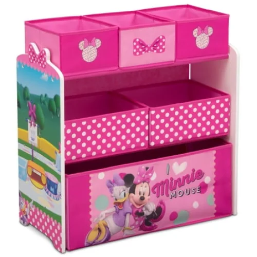 Minnie Mouse 6 Bin Design and Store Toy Organizer by Delta Children, Greenguard Gold Certified