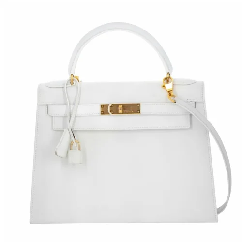 Hermes Sellier Evergrain Kelly 28 White
