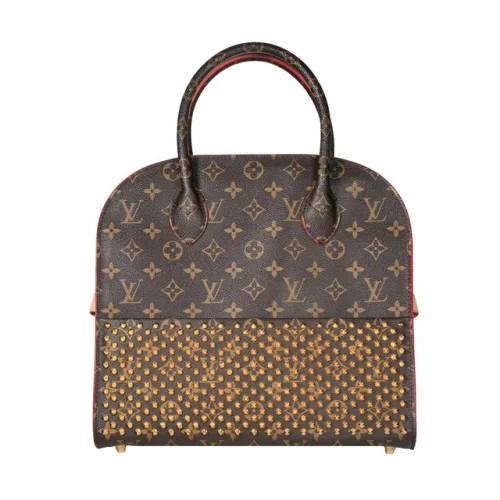 Louis Vuitton x Christian Louboutin Bicolor Canvas Shopping Bag Large Red Brown