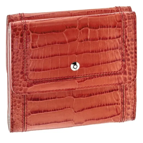New Montblanc Boheme 6cc Coral Leather Flap Women's Wallet 109606
