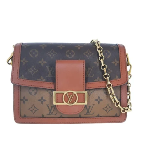 Louis Vuitton Reverse Monogram Coated Canvas Dauphine MM Brown