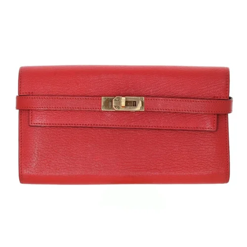 Hermes Chevre Mysore Kelly To Go Wallet Red